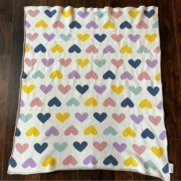 No Brand 100% Cotton Heart Knit Throw Blanket - Picture 1 of 6